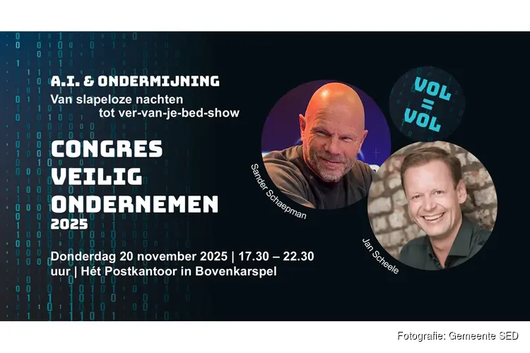 Gratis veiligheidscongres voor ondernemers met oud-rechercheur Sander Schaepman (Hunted) en A.I. specialist Jan Scheele